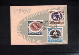 Poland / Polska 1956 Olympic Games Melbourne Interesting Postcard FDC - Ete 1956: Melbourne