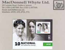 Ireland 2016 Easter Rising Centenary, €7.20 Booklet 72c Lynn/O'Reilly X 10 Self-adhesive Mint - Booklets