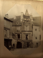 Sarlat * RARE Grande Photo Albuminée Circa 1888 Photographe Paul Robert J. Kuhn Cachet à Sec * Place Des Halles - Sarlat La Caneda