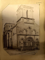 Maillezais * RARE Grande Photo Albuminée Circa 1877 Photographe Paul Robert J. Kuhn Cachet à Sec * Place église - Maillezais