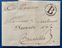 BELGIQUE Pays-Bas Autrichien Du 4 SEPT 1785 De DOHLAIN Marque De Transit B De BATTICE Pour BRUXELLES + Taxe 3c SUP - 1714-1794 (Paises Bajos Austriacos)