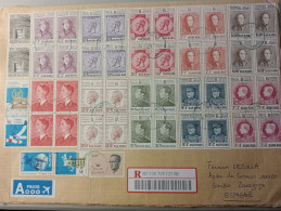 2023 Grand Lettre Avec 833Fr. Vers Espagne Par Recommande, Avec Serie Complete 1972 Bloc4 - Storia Postale