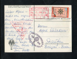 "SCHWEIZ" 1954, Sonderkarte "Helikopter-/Ballonpost" (1320) - Sonstige & Ohne Zuordnung