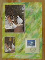 Encart FDC Avec Télécarte Art Peinture Claude Monet Giverny 27 Eure 1999 - Pittura