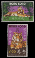 Hongkong 1974 - Mi-Nr. 287-288 ** - MNH - Wildtiere / Wild Animals - Tiger - Ungebraucht