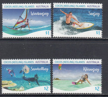 2019 Cocos Keeling Islands Water Sports Surfing Sailing Complete Set Of 4 MNH - Cocos (Keeling) Islands