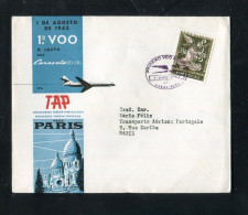 "PORTUGAL" 1962, TAP-Caravelle-Erstflugbrief "Lisboa-Paris" (1352) - Cartas & Documentos