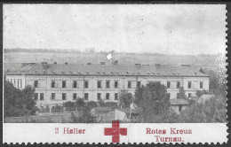 KuK K.u.K AUSTRIA Bohemia WWI 1916 Red Cross Rotes Kreuz Croix Rouge VIGNETTE  6.7 X 4.7 CM Turnau Turnov HOSPITAL  RARE - Croce Rossa