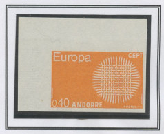 Europa CEPT 1970 Andorre Français - Andorra Y&T N°202a - Michel N°222U *** - 40c EUROPA - Non Dentelé - 1970