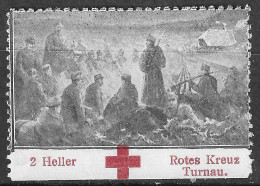 KuK K.u.K AUSTRIA Bohemia WWI 1916 Red Cross Rotes Kreuz Croix Rouge VIGNETTE Turnau TURNOV WAR ENCAMPMENT - Croce Rossa
