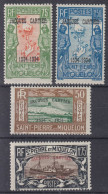 ST PIERRE & MIQUELON CARTIER N° 159A/159D NEUVES * GOMME TRACE DE CHARNIERE - Unused Stamps