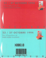 2-CARTES-MAGNETIQUE-SALON-1994-SALON SIM-PARIS NORD VILLEPINTE-VISITEUR-TBE- - Cartes De Salon Et Démonstration