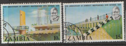 Zambia  1974  SG  214-5  Anniversary Independence    Fine Used - Zambia (1965-...)