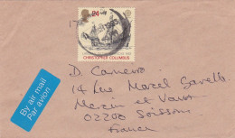 G-B -1993--lettre Hampton Pour Soissons-02 (France)-beau Timbre N° 1619 (Christ. Colomb) ,cachet  Date  11- MCH -1993 -- - Cartas & Documentos