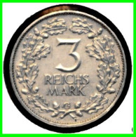 ALEMANIA WEIMAR REPUBLIC MONEDA DE 3.00 –REICHS MARK AÑO 1925 G – KM 46 PLATA EBC XF - 30 Mm  - CONMEMORATIVA - RENANIA - 3 Marcos & 3 Reichsmark