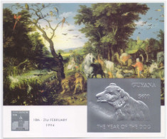 Year Of The Dog, Birds, Bird, Parrot, Horse Camel Lion Tiger Animal UNUSUAL Silver MS LIMITED ISSUE SPECIMEN MNH Guyana - Errores En Los Sellos
