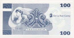 DE LA RUE GARNY 100 TEST NOTE UNC - Andere & Zonder Classificatie