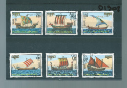 NE - Kampuchéa - 639 - Lot De 6 Timbres Sur Le Transport Maritime - Kampuchea