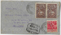 Brazil 1944 Airmail Cover From Rio De Janeiro To São Paulo By Viação Aérea São Paulo VASP Urgent Service Label - Aéreo (empresas Privadas)