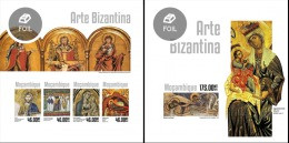 Mozambico 2014, Bizantinian Art, 4val In BF+BF IMPERFORATED - Schilderijen