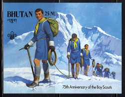 BHUTAN (1982) Mountain Climbers. Imperforate S/S For 75th Anniversary Of Scouting. Scott No 339. - Bhoutan