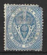 CANDA.  "..BRITISH COLOMBIA.."...QUEEN VICTORIA...(1837-01.)......3d......SG22.....SOLD AS A FILLER.....UNUSED.......... - 1882-1901 Imperio