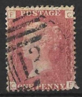 GB.....QUEEN VICTORIA..(1837-01.)......1d ,RED.....PLATE 124....USED.. - Used Stamps