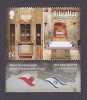 2022 Gibraltar 2039+Tab Joint Issue Of Gibraltar And Israel 10,80 € - Mosquées & Synagogues