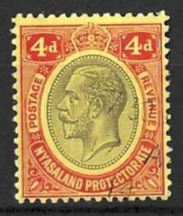 NYASALAND...KING GEORGE V..(1910-36..)....4d......SG91.....CROWN......VFU... - Nyasaland (1907-1953)