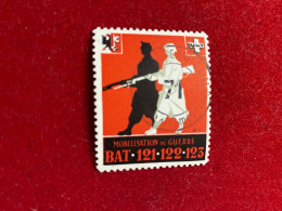 SUISSE - VIGNETTE MOBILISATION DE GUERRE BAT 121-122-123 - Labels