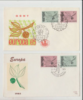 1965 N.2 BUSTE EUROPA CEPT PREMIER JOUR D'EMISSION FIRST DAY COVER ERSTTAGSBRIEF 1°GIORNO EMISSIONE BELGIQUE BELGIE - 1965