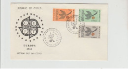 1965 N.1 BUSTE EUROPA CEPT PREMIER JOUR D'EMISSION FIRST DAY COVER ERSTTAGSBRIEF 1°GIORNO EMISSIONE CYPRUS - 1965