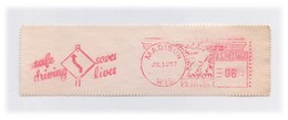 EMA Meter Frank Red Meter Tape Save Driving Saves Lives Pictograph Slogan US POSTAGE - Ongevallen & Veiligheid Op De Weg