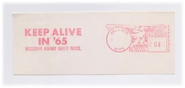 EMA Meter Frank Front Cover Cut Red Meter Mark Keep Alive In 65 Mississippi Highway Safety Patrol Slogan US POSTAGE - Accidents & Road Safety