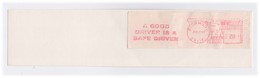 EMA Meter Frank Front Cover Cut Red Meter Mark A Good Drive Is A Safe Driver Slogan US POSTAGE - Accidents & Sécurité Routière