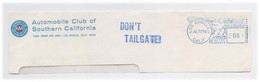 EMA Meter Frank Front Cover Cut Red Meter Mark Don't Tailgate Slogan US POSTAGE - Accidents & Road Safety