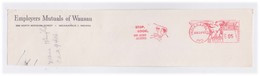 EMA Meter Frank Front Cover Cut Red Meter Mark Stop Look And Lessen Accidents Pictograph Slogan US POSTAGE - Accidents & Sécurité Routière