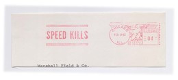 EMA Meter Frank Front Cover Cut Red Meter Mark Speed Kills Slogan US POSTAGE - Accidents & Road Safety