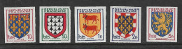 France  N°899/903**.non Dentelé, Armoirie  Artois, Limousin, Béarn, Touraine, Franche-Comté. - 1951-1960