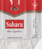 Nepal Sahara Red Cigarettes Empty Case/Cover Used W/Tax Stamp - Porta Sigarette (vuoti)