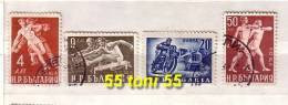 1949 Sport Mi-704/707 4v.- Used/oblitere, Gestemp. (O) Bulgaria / Bulgarie - Used Stamps