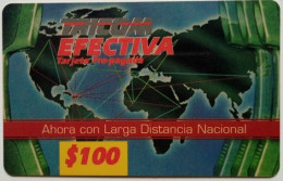 Dominicana $100 World Map ( Ahora Con Larga Distancia Nacional ) - Dominicaine