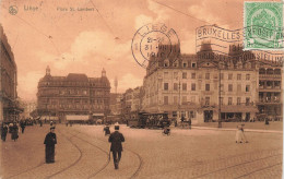 BELGIQUE - Liège - Place St Lambert - Animé - Carte Postale Ancienne - Luik