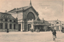 BELGIQUE - Liège - La Gare Des Guillemins - Animé - Carte Postale Ancienne - Liege
