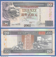 2002 Hong Kong Bank HSBC $20 Banknote UNC €3.4/pc Number Random - Hong Kong