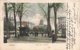 BELGIQUE - Liège - Place Du Théâtre - Animé - Colorisé - Carte Postale Ancienne - Luik