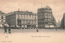 BELGIQUE - Liège - Place Saint-Lambert Et Rue Léopold - Carte Postale Ancienne - Luik