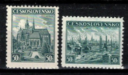 Tchécoslovaquie 1938 Mi 400-1 (Yv 343-4), (MH)* Trace De Charniere, - Unused Stamps