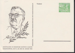 Gunther Clausen Ausstellung In Braunschweig, GA PP 6/5 Mit 10 Pf-.  Kollonaden Am Kleistpark Und Gebraucht Brunsviga - Privé Postkaarten - Ongebruikt