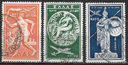 GREECE 1954 5th Anniversary Of NATO Complete Used Set Vl. A 70 / A 72 - Oblitérés